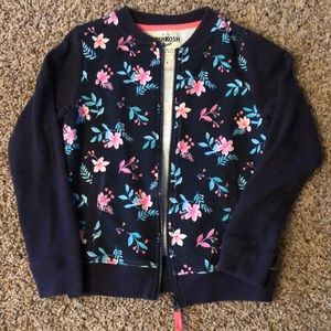 Girls floral zip-up sweatshirt
